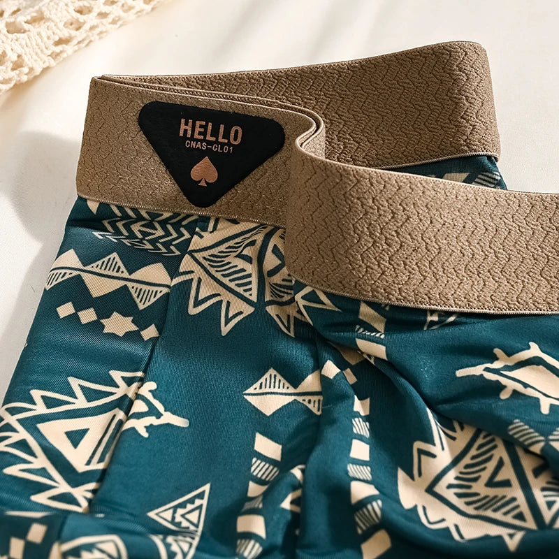 1 stücke männer Unterwäsche Eis Seide Boxer Shorts Plus Größe 6XL Unterhosen Atmungsaktiv Sexy Dünne Höschen Drucken Dessous Großhandel 5803