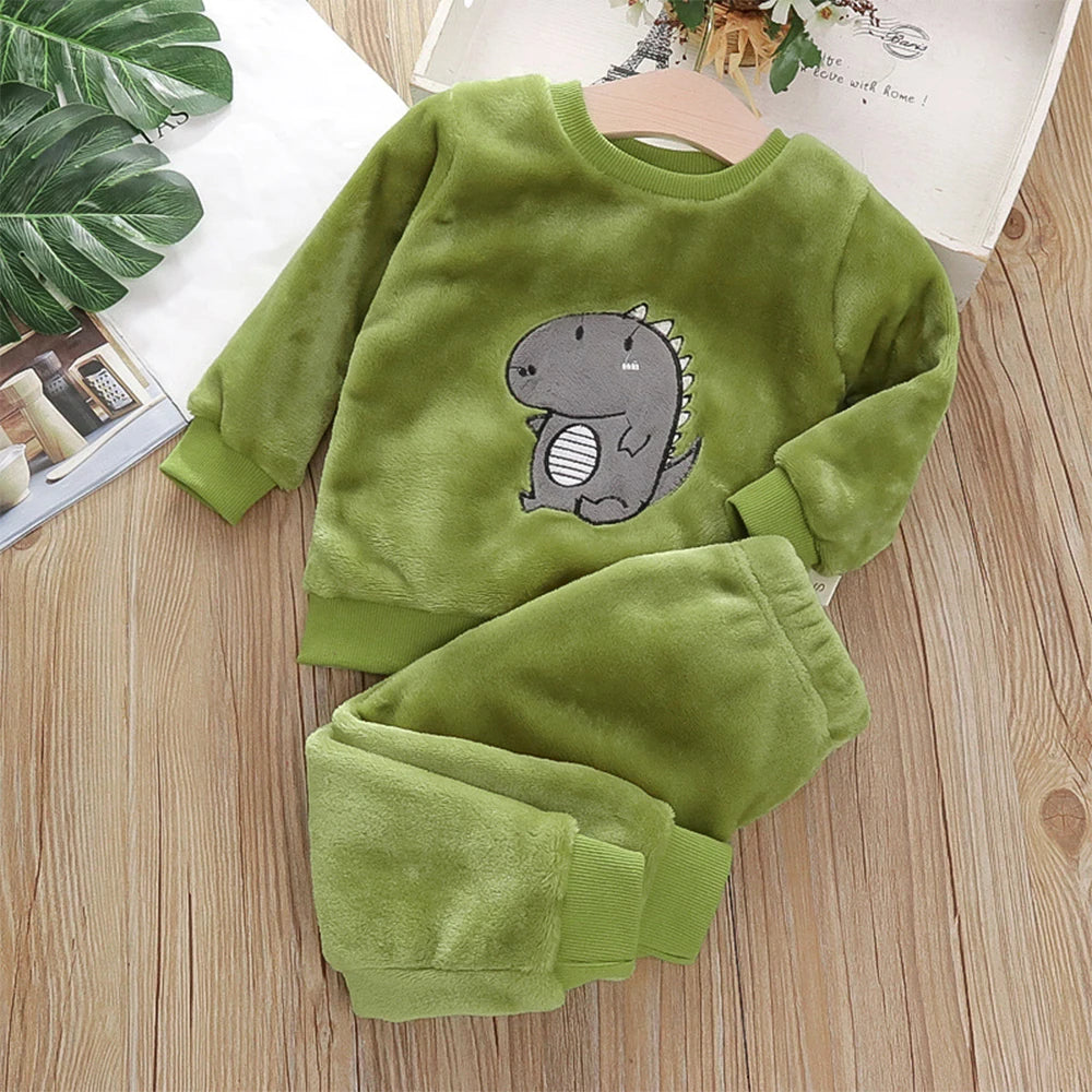 Bär Führer Mädchen Kleidung Sets Winter Flanell Homewear Set kinder Pyjamas Jungen und Mädchen Dicken Korallen Samt Zwei-stück Set