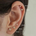 Exquisiter kleiner runder Zirkonia-Ohrstecker in Blumenform, goldfarben, für Damen, schlicht, Party, Hochzeit, Modeschmuck