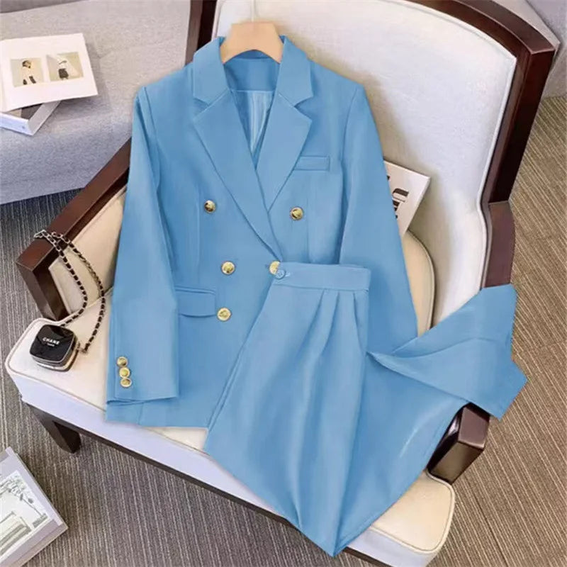 Herbst Zweiteiler für Damen 2026 Lässig Schick und Elegant Oberteile Mäntel Outfit Blazer Hosen Sets Damenanzug Kleidung