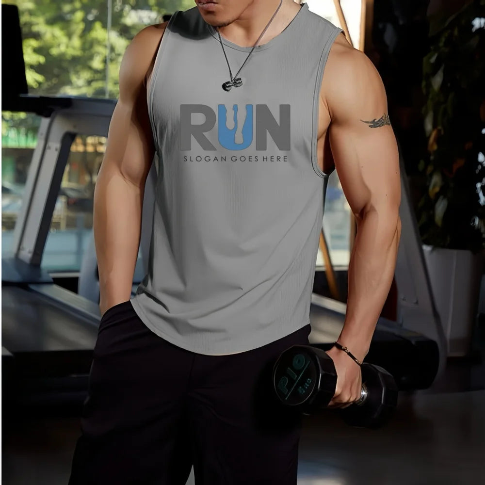 2026 Sommer Neues Modisches Bedrucktes Ärmelloses T-Shirt für Herren Sporttraining Basketball Tanktop Locker Schnelltrocknend