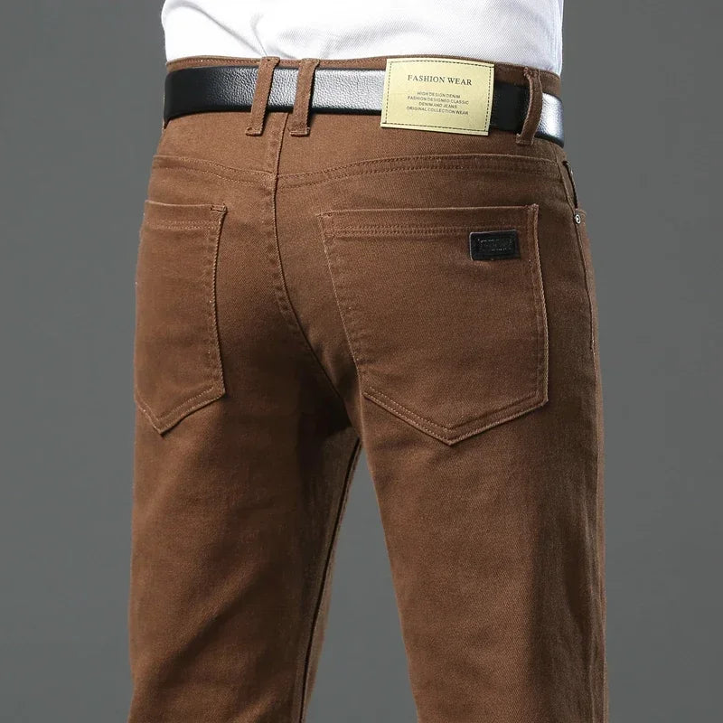 Herbst Neue 98% Baumwolle männer Jeans Weiche Gemütliche Gerade Casual Denim Hosen Plus Größen 42 44 Stretch Mode Hosen männliche Kleidung
