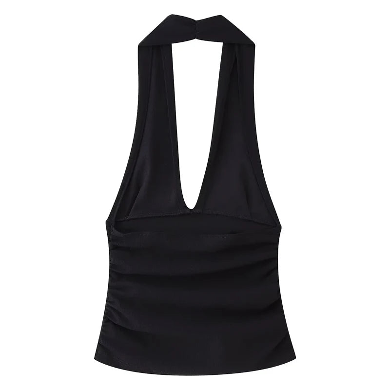 Zweiteiliges Set für Damen, sexy, rückenfrei, Neckholder-Top, Sommer-Set, Frau, Schlitz, hoher Taillenrock, elegantes Damen-2-teiliges Set, 2025