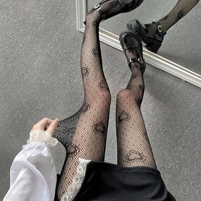 Herz Mesh Mädchen Strumpfhosen Strümpfe Weiße Netzstrumpfhose Weiblich für Frauen Sommer Legging Strumpf