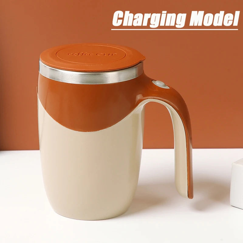Tragbare automatische Rühr-Kaffeetasse, magnetisch, elektrisch, Edelstahl, selbstmischender Kaffeebecher, drehbar, für Zuhause, Büro, Reisen