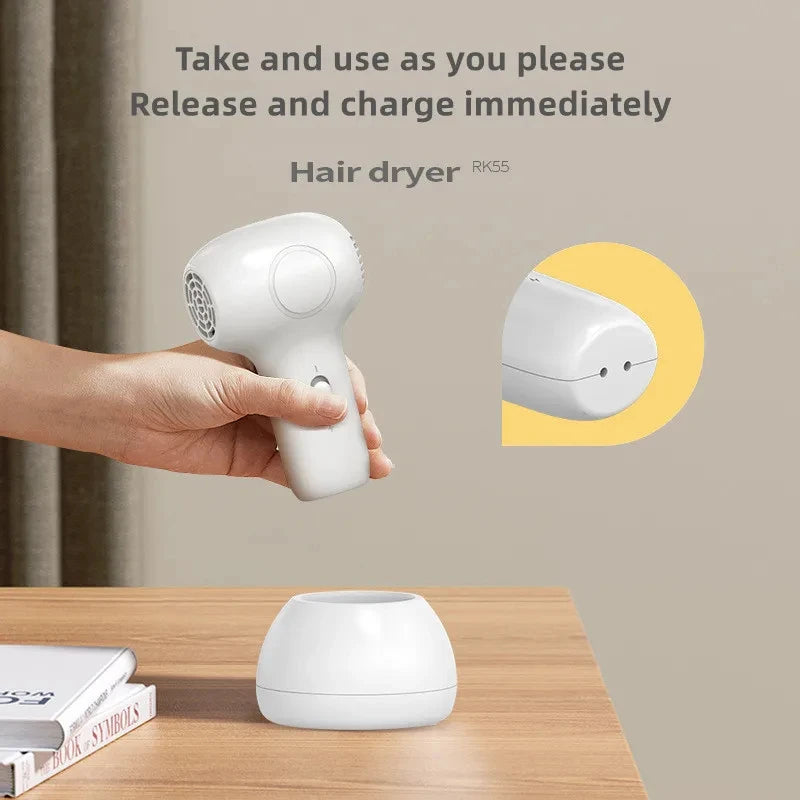 Drahtloser Kinder-Haartrockner, klein, universell, 60 W, Diffusor, Baby, geräuschlos, konstante Temperatur, leise für Haare und Gesäßblasen