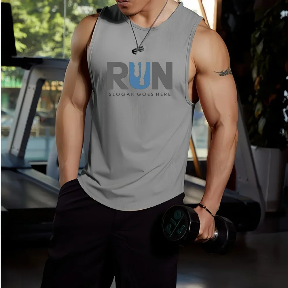 2026 Sommer Neues Modisches Bedrucktes Ärmelloses T-Shirt für Herren Sporttraining Basketball Tanktop Locker Schnelltrocknend