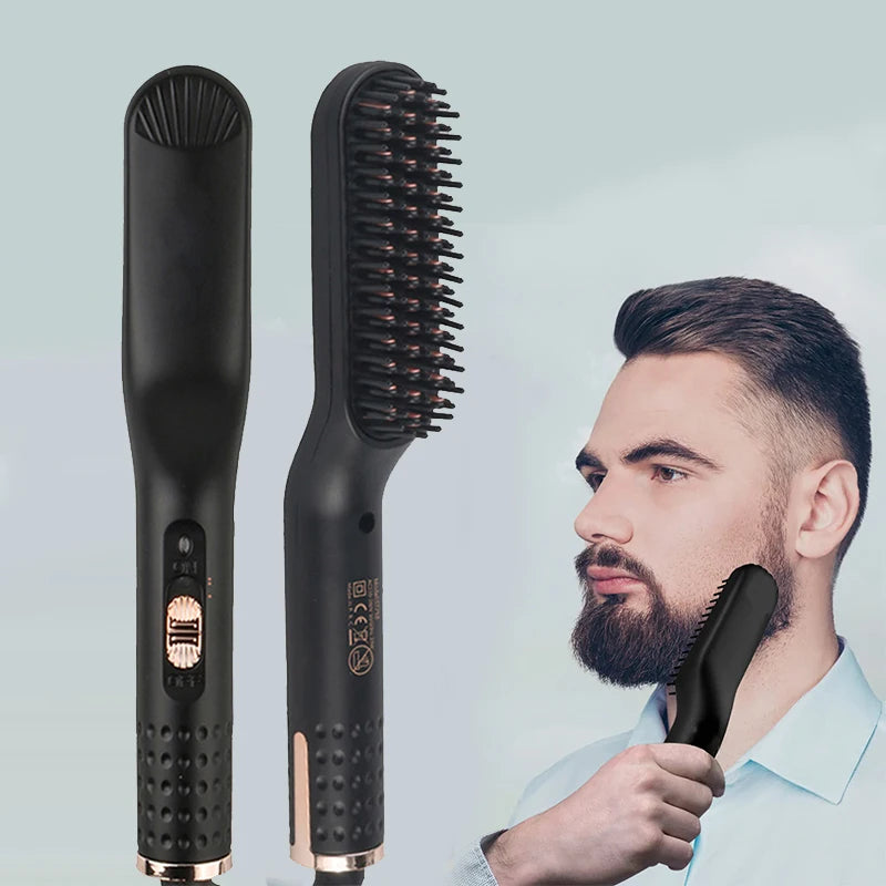 Elektrische Bart Beheizte Bürste Kit Haarglätter Glättung Männer Schnell Styler Bart Kamm Elektrische Kamm Für Haar
