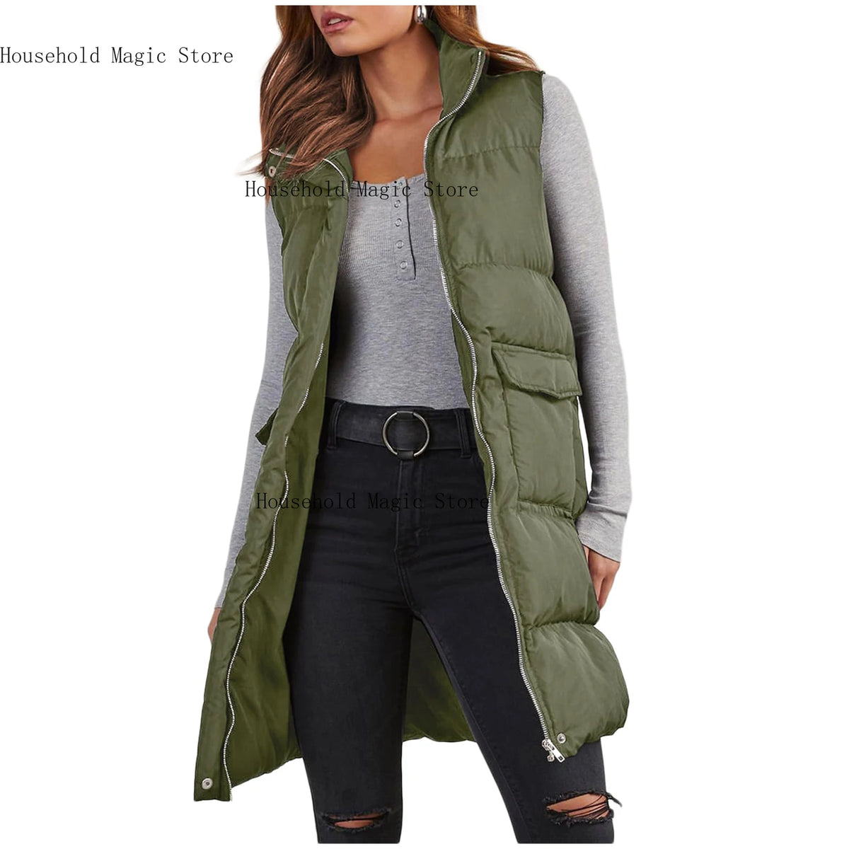Lang mit Kapuze, Outdoor-Weste, Daunenjacke für Damen, gesteppter Mantel, ärmellose Jacke, leichte Winterpullover