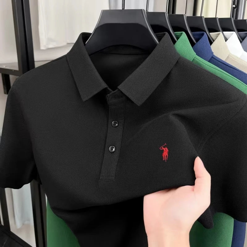 2026 Neues Luxus-Herren-Poloshirt mit Pony-Stickerei – Hochwertiges besticktes Kragen-Kurzarm-Freizeit-Sommer-T-Shirt
