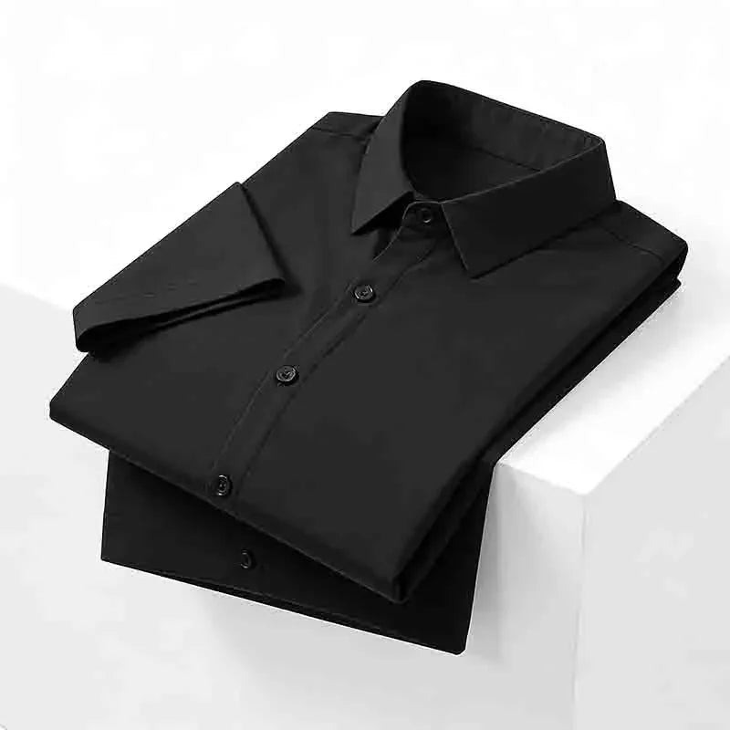 Herren Soft-Touch Schwarzes Kurzarm-Hemd Hautfreundliches Lässiges Alltags-T-Shirt