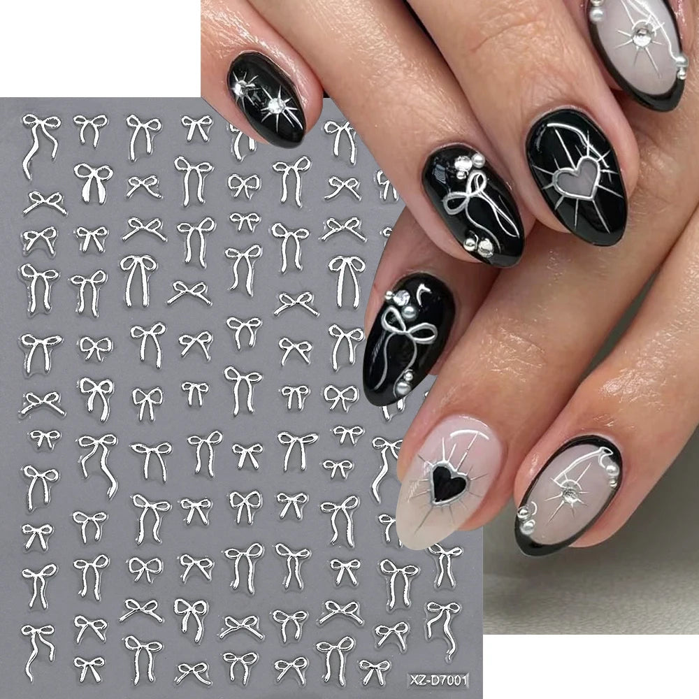 1 Stück Blauer Edelstein Stern Sonne Mond Nagelaufkleber 3D Böhmisches Sternenlicht Herz Schlange Selbstklebende Abziehbilder Französische Linien Streifen Maniküre Sliders