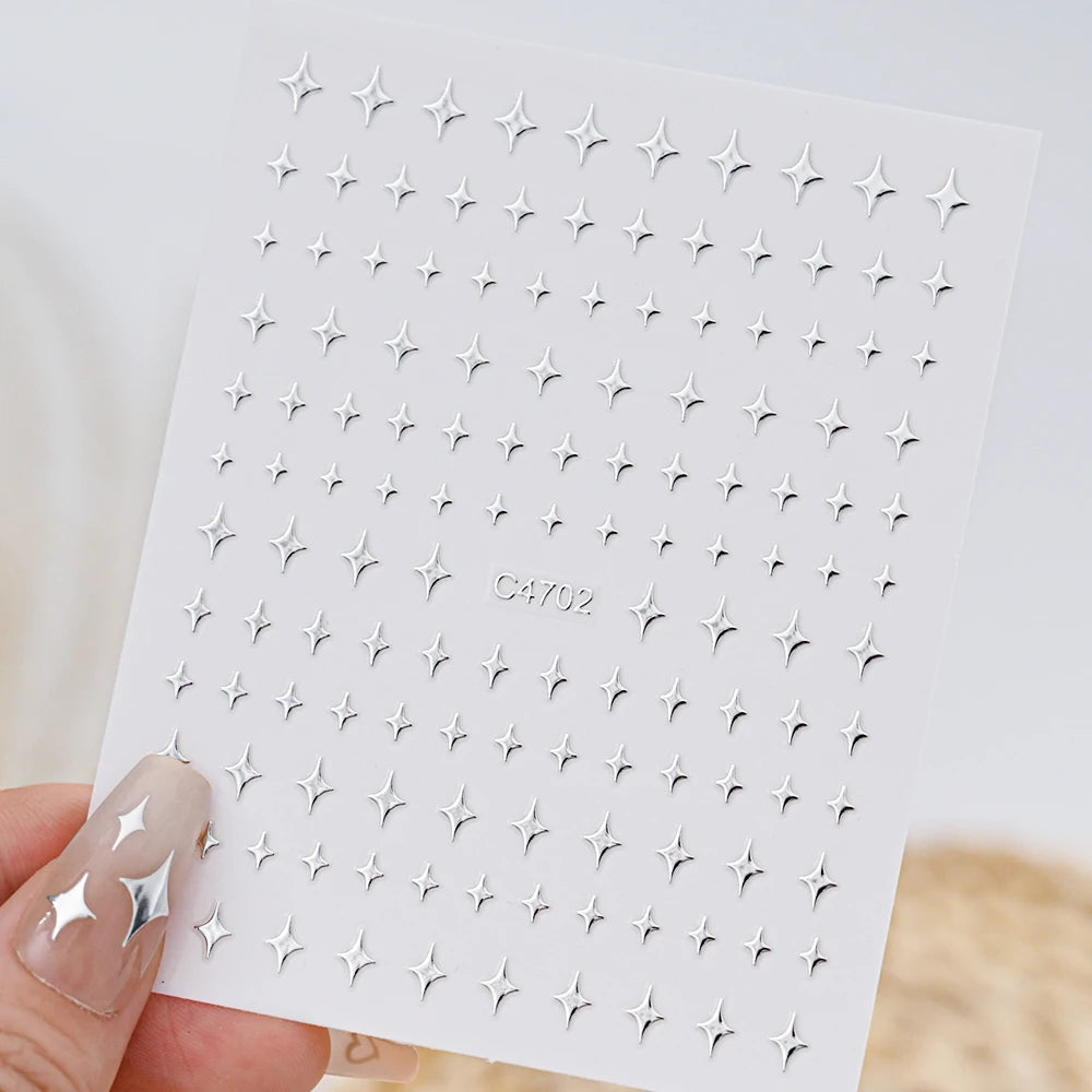 1Pc 3D Gold Silber Hohl Liebe Herz Nagel Aufkleber Weiß Schwarz Laser Herz Selbst-klebe Aufkleber Maniküre Dekoration spitze Sliders