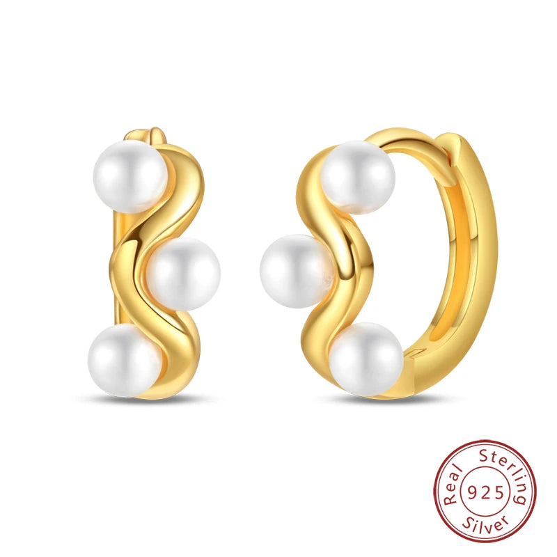 Luxus Goldene Muschel Seestern Perle Ohr Studs 925 Silber Schmetterling Herzförmige Anhänger Perle Ohrringe Für Frauen Partei Schmuck