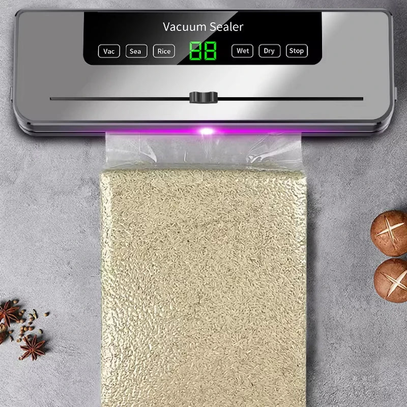 30cm Multi-Beutel-Vakuumiergerät mit LED-Anzeige Nass-Trocken-Modi Externer Schlauch 120W Küchen-Mahlzeitenvorbereitung Lebensmittel-Vakuumierer