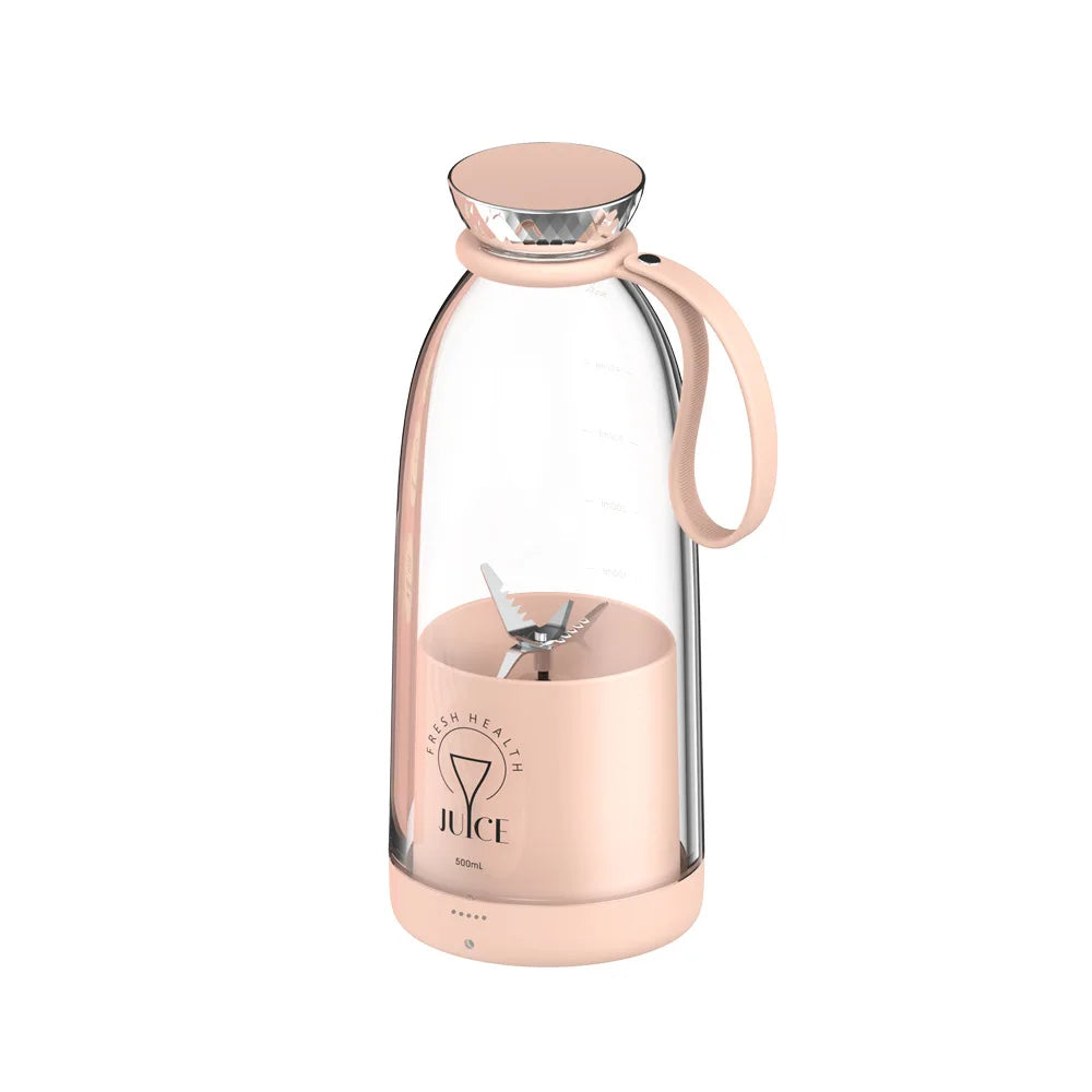 500ml Tragbarer 2400mAh Kabelloser Fruchtmixer USB-Entsafter Frischsaft-Flaschenmixer Plus 6 Klingen Lebensmittel-Milchshake-Eiszerkleinerer-Becher