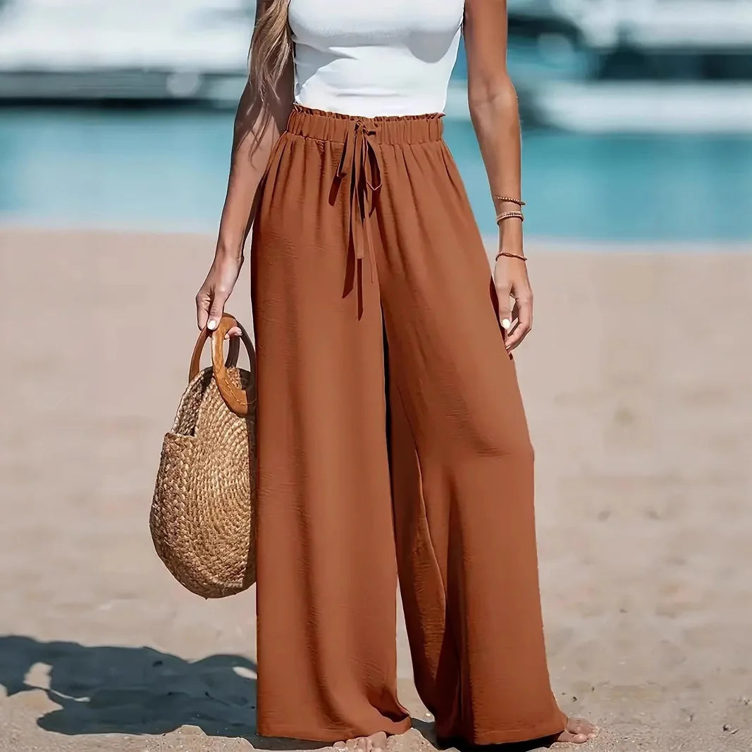Damen 2026 Mode Kordelzug Weite Hosen Locker Sitzende Freizeithosen Bequeme Lockere Hosen Herbst Winter Damenmode