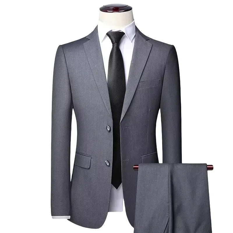 (Blazer + Hose) Herrenmode Business Casual Outdoor Gentleman Trend Einreihiger Hochzeitsanzug im britischen Stil S-8XL