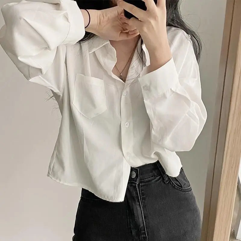 Übergroßes Seidenhemd für Damen Bürokleidung Satin-Bluse Dezenter Luxus-Top Locker Sitzende Knopfleiste Elegante Lässige Langarm-Blusen