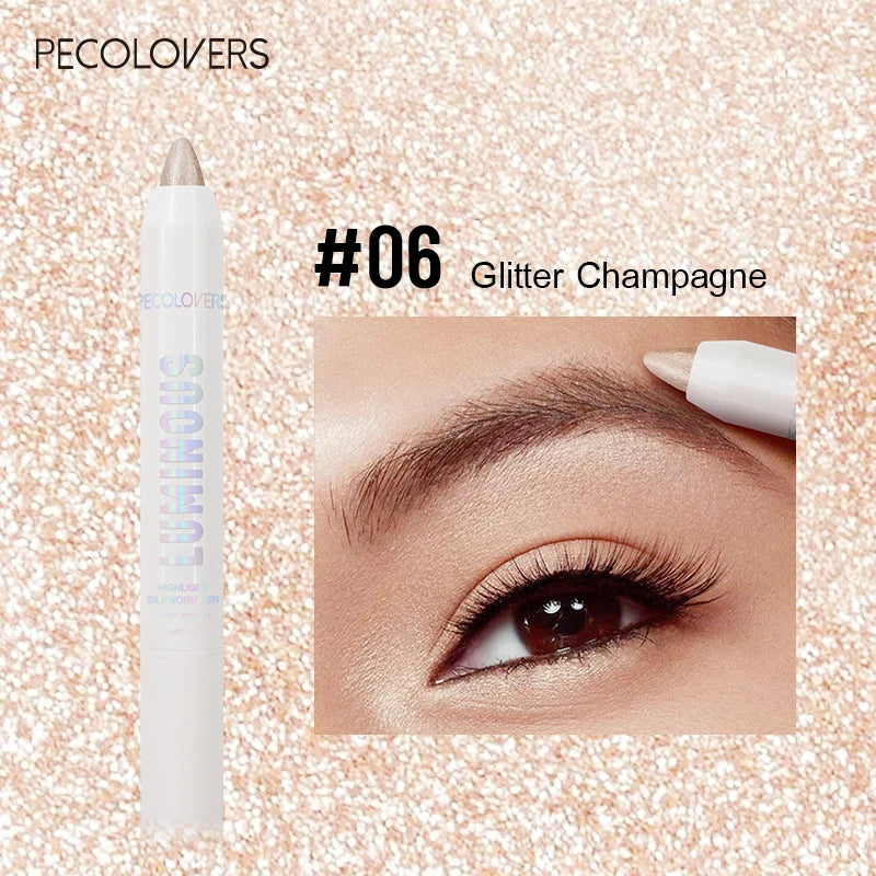 Matt weißer Eyeliner Stift aufhellende Augen Kopf Text marker Lidschatten Stick wasserdicht liegend Seidenraupen stift koreanische Kosmetik