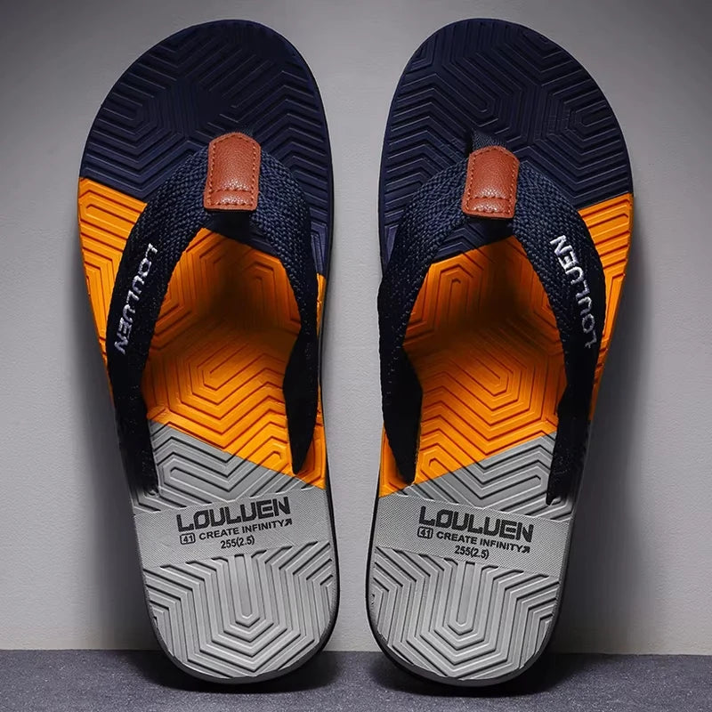 Hochwertige Herren-Flip-Flops für den Sommer, Strand-Flip-Flops, Modische Atmungsaktive Casual-Strandpantoffeln für Herren, Sommer-Outdoor-Schuhe