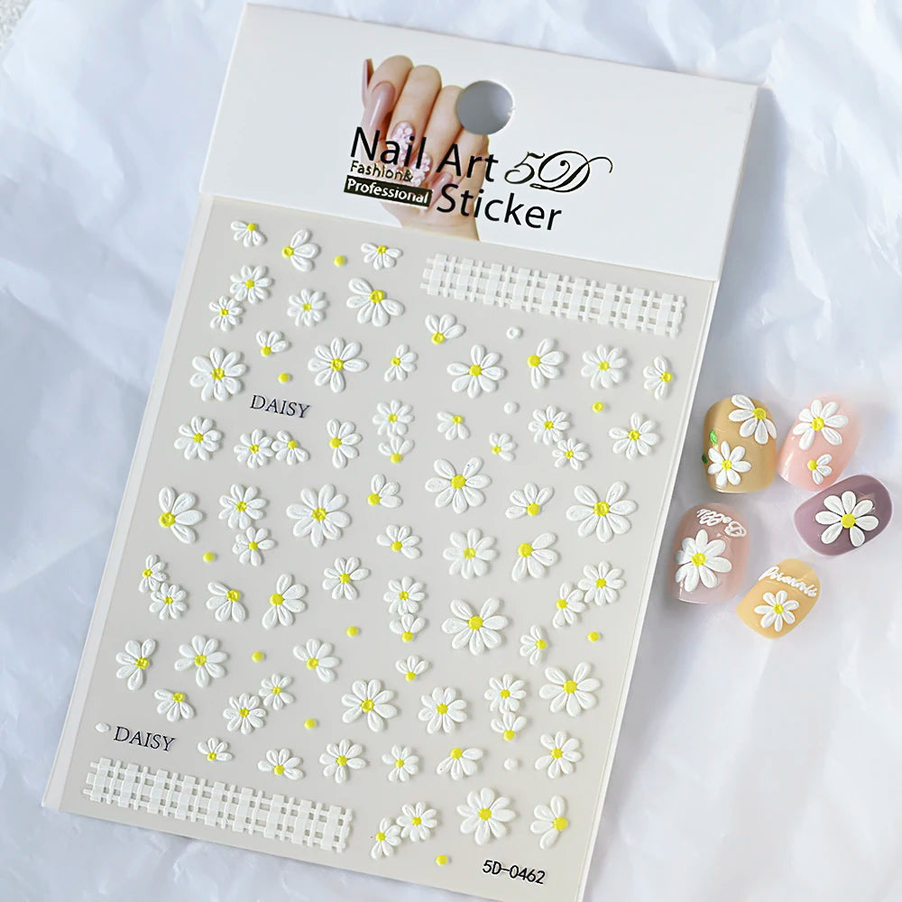 1 Stück 3D Lavendel Blumen Aufkleber für Nägel Frühling Sakura Blumenblätter Selbstklebende Slider Abziehbilder Kunst Maniküre für Dekoration