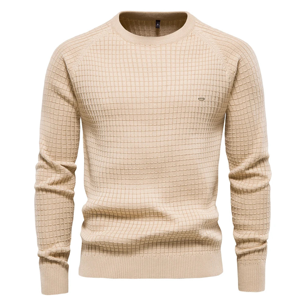 AIOPESON 100% Baumwolle Männer Pullover Soild Farbe Oansatz Hohe Qualität Mesh Pullover Männlichen Neue Winter Herbst Grundlegende Pullover für Männer