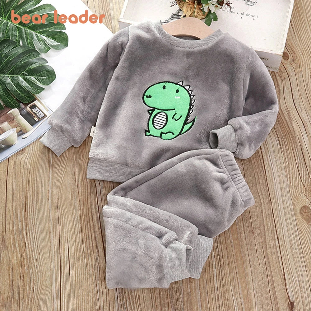 Bär Führer Mädchen Kleidung Sets Winter Flanell Homewear Set kinder Pyjamas Jungen und Mädchen Dicken Korallen Samt Zwei-stück Set