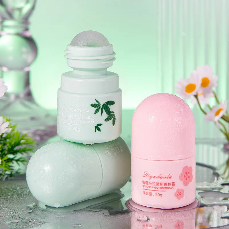 Sakura Duft Roll-On Deodorant 20ml Langanhaltender Natürlicher Duft Parfüm Frischer Aroma für Frauen Männer Sommer Geruchsentferner Roll-on