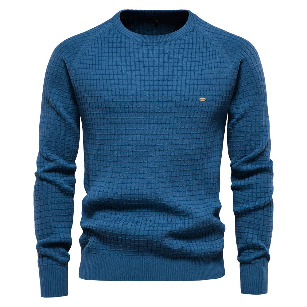 AIOPESON 100% Baumwolle Männer Pullover Soild Farbe Oansatz Hohe Qualität Mesh Pullover Männlichen Neue Winter Herbst Grundlegende Pullover für Männer