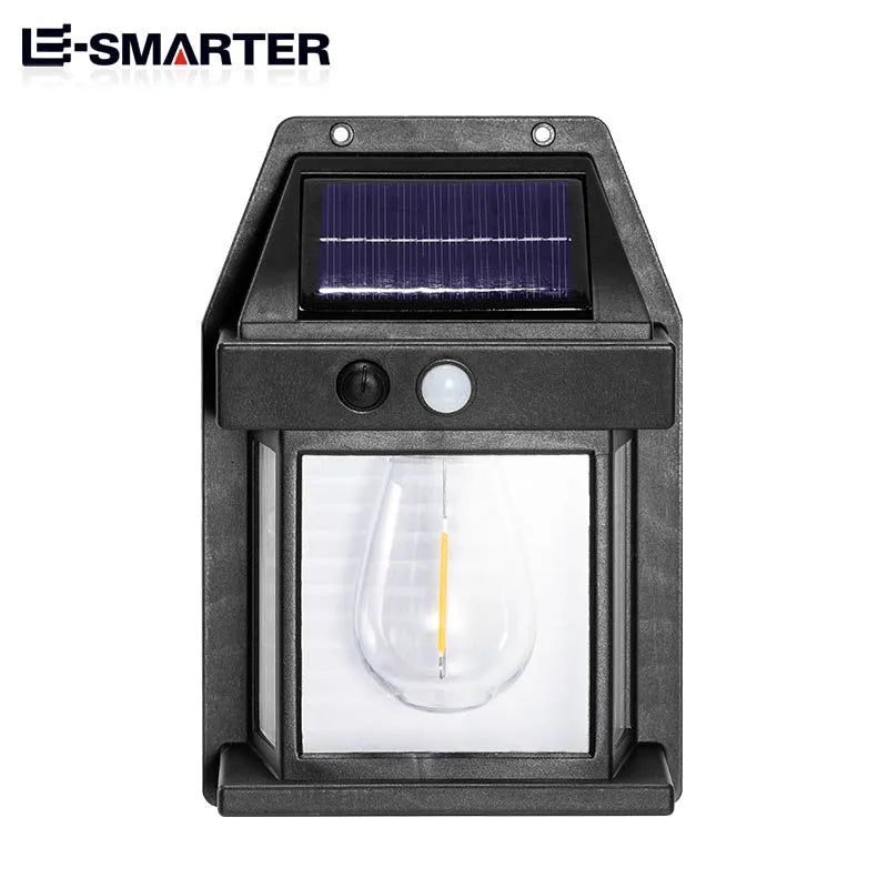 Bewegungs sensor Solar Wolfram Nacht lampe intelligente Wand leuchte 3 Beleuchtungs modi wasserdichte Innenhof Garten dekoration Laterne