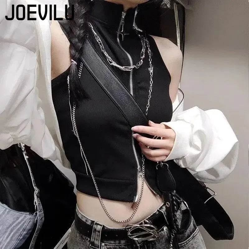 Punk Gothic Jacke Frauen Harajuku Retro Rock Weste Anzug Mantel Sexy Halloween Kostüm Party Kleidung Outfit Schwarz Gothic Kleidung