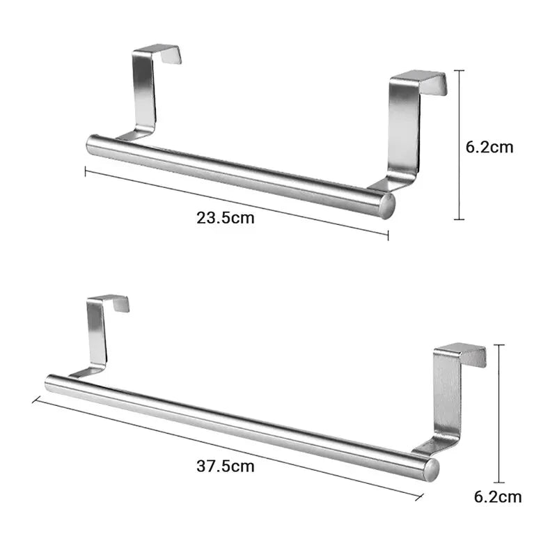 1/2Pcs Edelstahl Handtuch Bar Schrank Tür Handtuch Hängen Bar Edelstahl Bad Küche Schrank Tür Handtuch Wischen rack