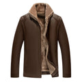 Verdickte Fleece Gefüttert Stehkragen Casual Leder Jacke männer PU Leder Pelz Integrierte Herbst Winter Neue Stil Modische