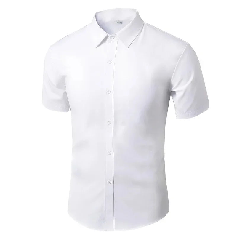 Herren-Langarm-Freizeithemd im koreanischen Stil, Business-formelles Slim-Fit-Hemd in weißer Farbe für Frühling und Herbst