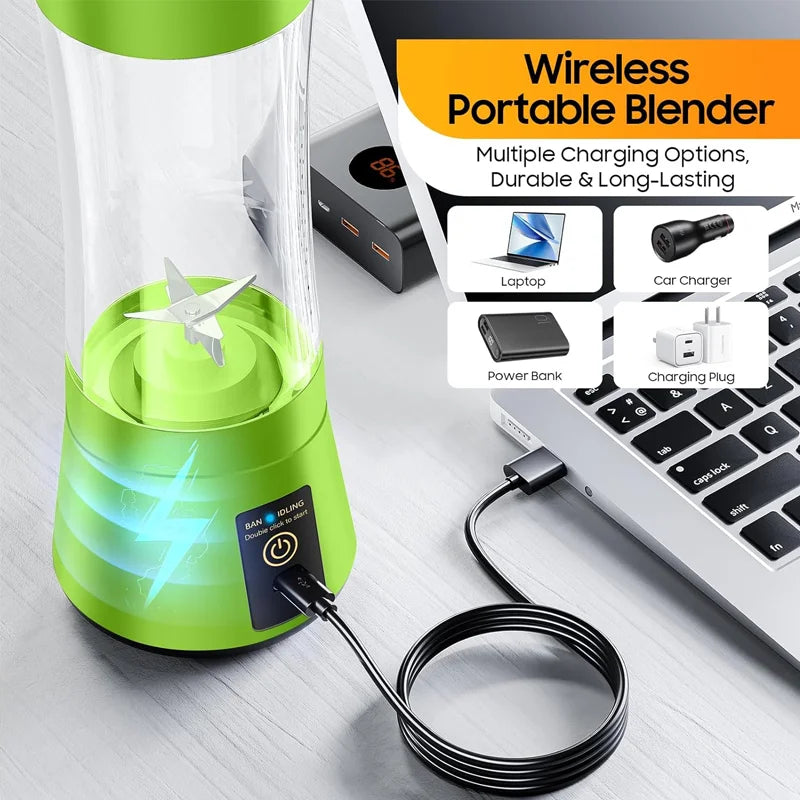 380ml Haushalts-Saftmixer, Mini-Elektro-Entsafter, USB-aufladbarer Smoothie-Shaker, tragbarer Entsafter, Haushaltsgeräte