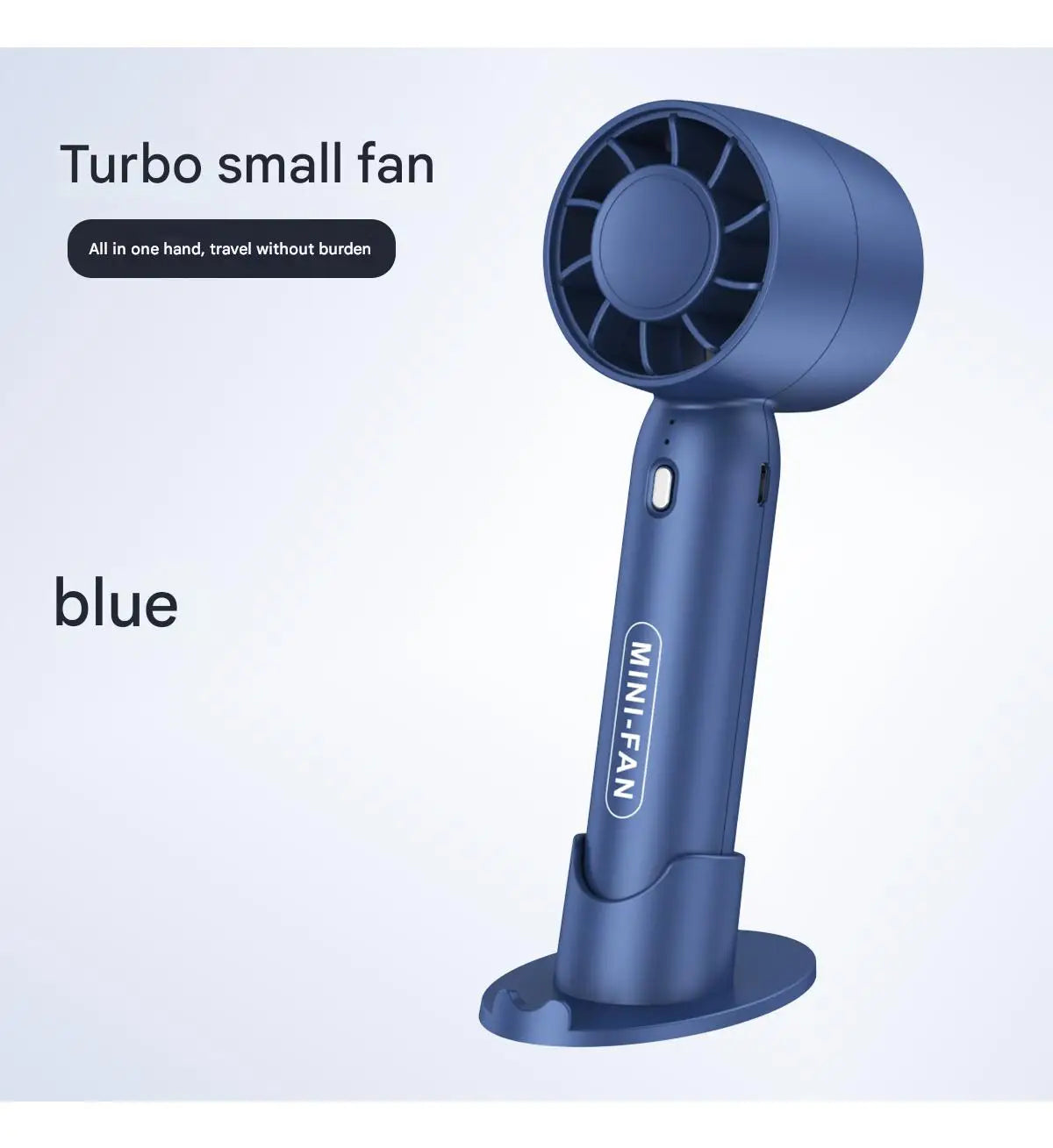 2-in-1-Handventilator für den Schreibtisch, Mini-USB, wiederaufladbar, tragbares Kühlgerät, starker Wind, leichtes Gehäuse, langlebige Batterie