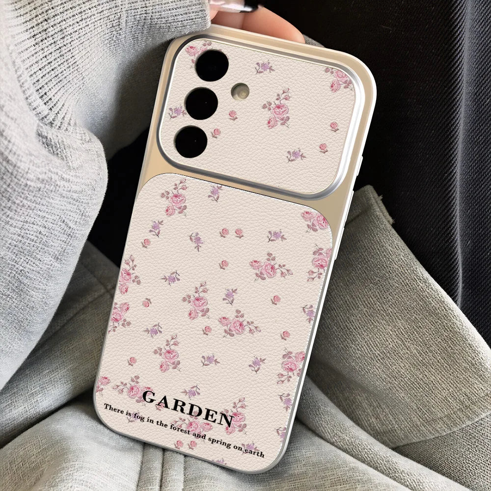 Blumen-Handyhülle für Samsung S26 Ultra S25 S24 FE Plus Leder-Lanyard für Samsung A56 A55 A57 A36 A37 A27 A07 A16 A17 Cover