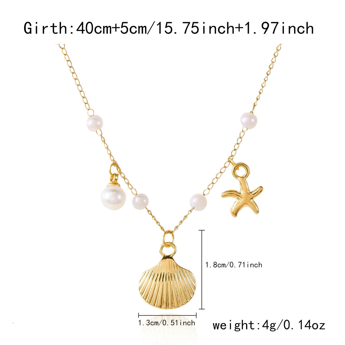 Bohemian Gold Farbe Seestern Shell Anhänger Halskette Für Frauen Strand Halsband Perle Ketten Hals Sommer Party Schmuck Geschenk