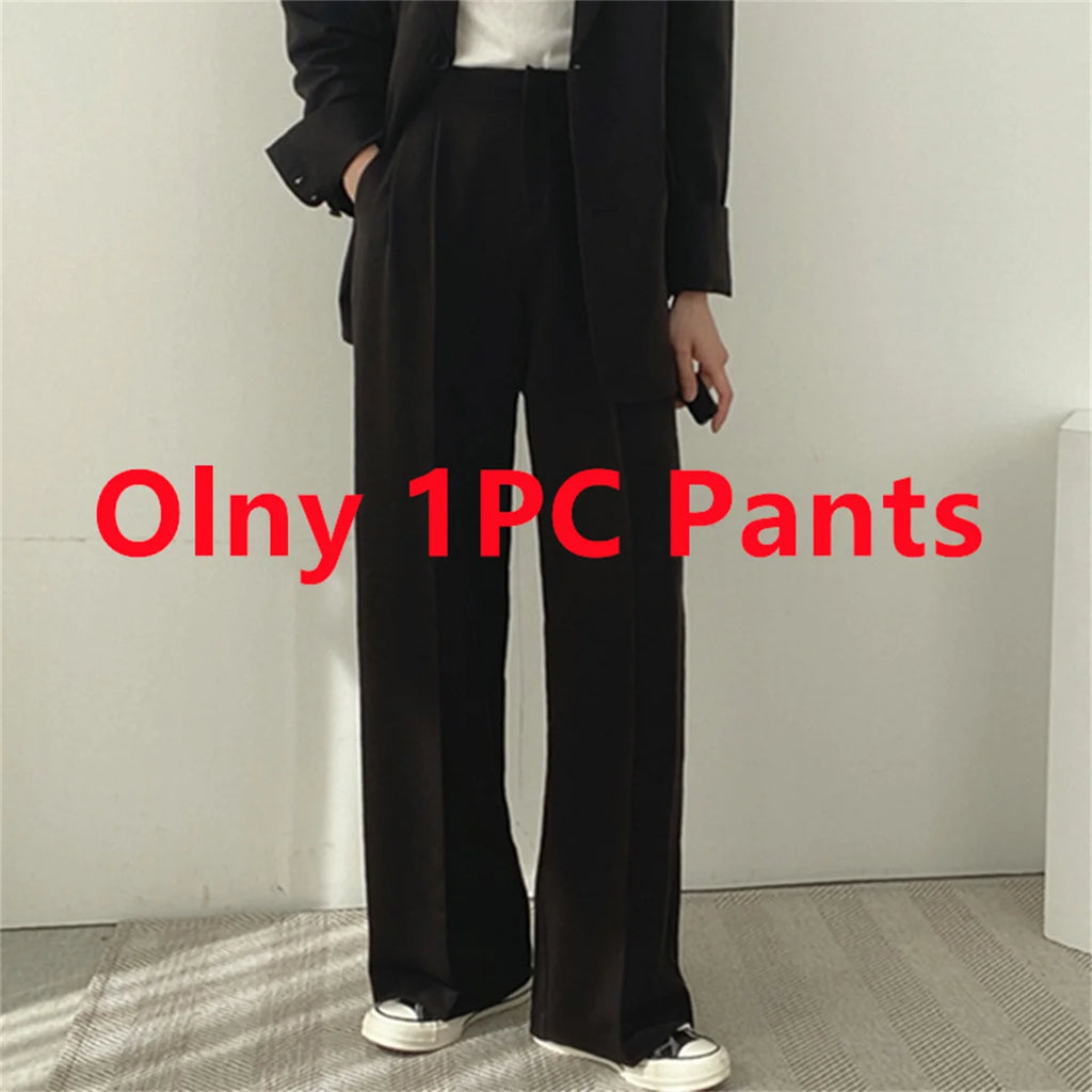 2026 frühjahr Neue frauen Kleidung Anzug Jacke Casual Hosen Set Breite Bein Anzug Hosen Elegante Büro Dame Business Anzug set Blazer