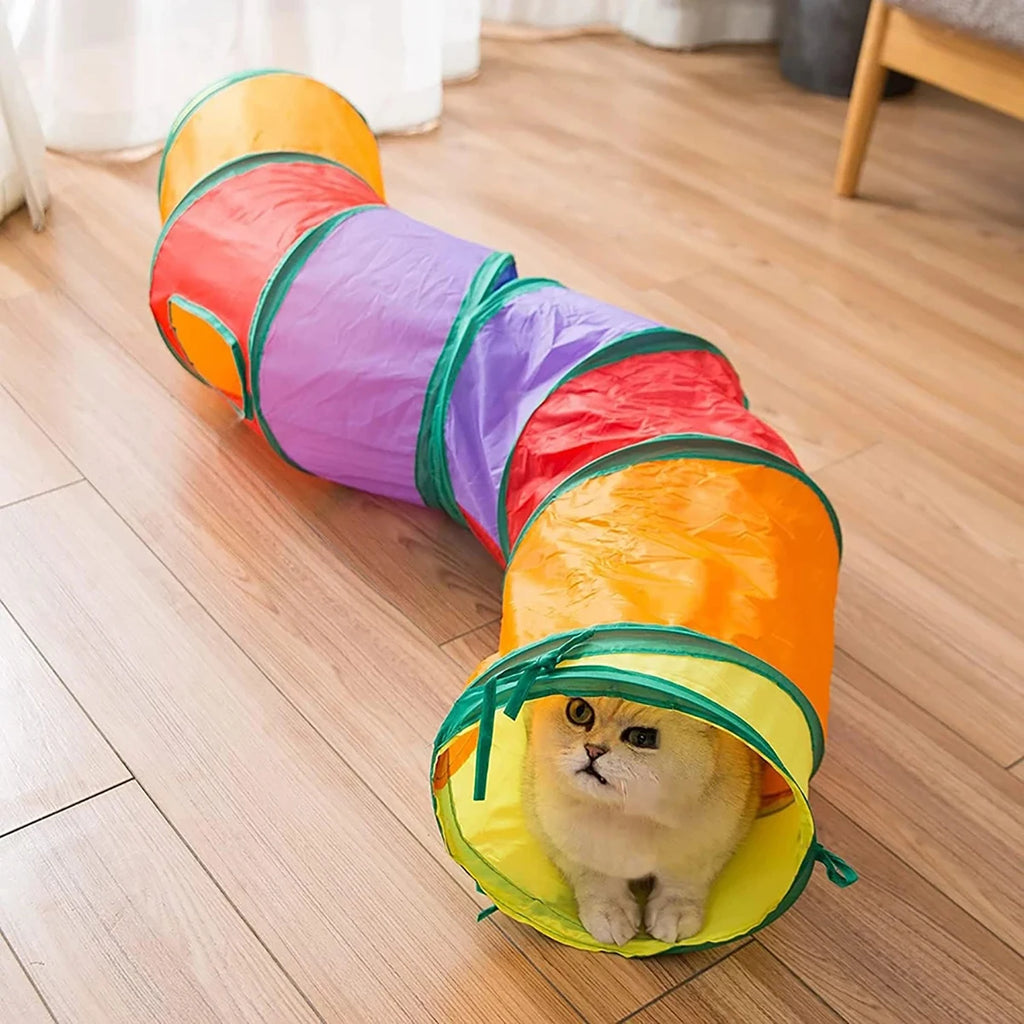 Katzentunnelschlauch, faltbar, Katzenspielzeug, Kitty-Training, interaktives lustiges Spielzeug, Tunnel gelangweilt, für Welpen, Kätzchen, Heimtierbedarf, Katzenzubehör