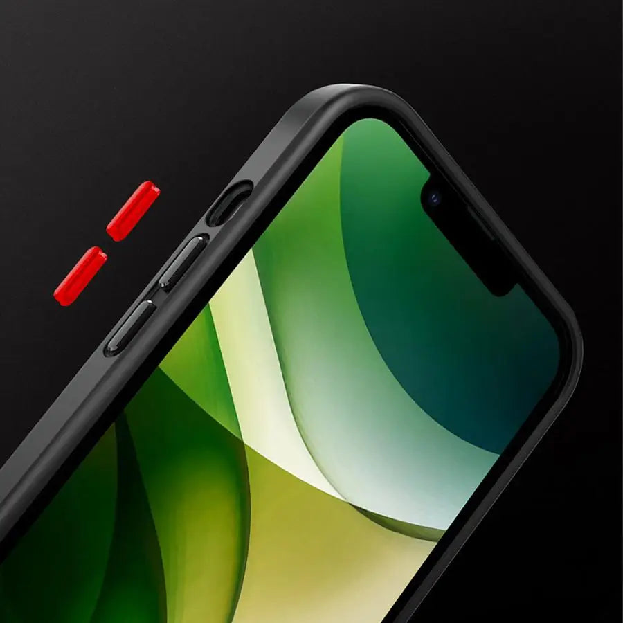 Blaue rote Logo-Hülle für Apple iPhone 15 16e XS 11 12 Mini XR 16 Pro 13 Pro 14 11 Pro Max Black Edge
