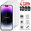 4 Stück gehärtetes Glas für iPhone 15 14 13 12 11 Pro max x xs xr xs max 14 15 plus Displays chutz folie für iPhone 14 15 Pro Max Glas