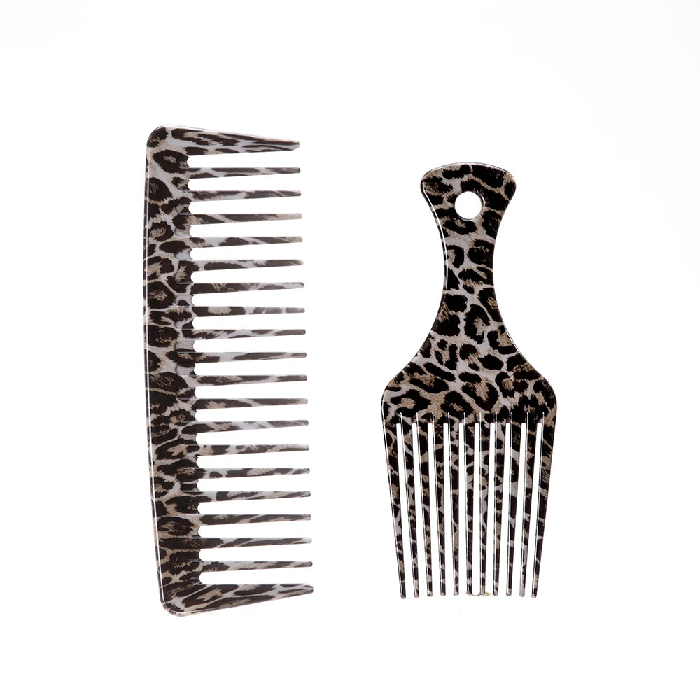 1/2/3 Stück Haarschneidekamm mit Leopardenmuster, Stiftkamm, breiter Zahnkamm, Ölgabelkamm. Haarschmuck für glattes Haar zum Kämmen im Salon