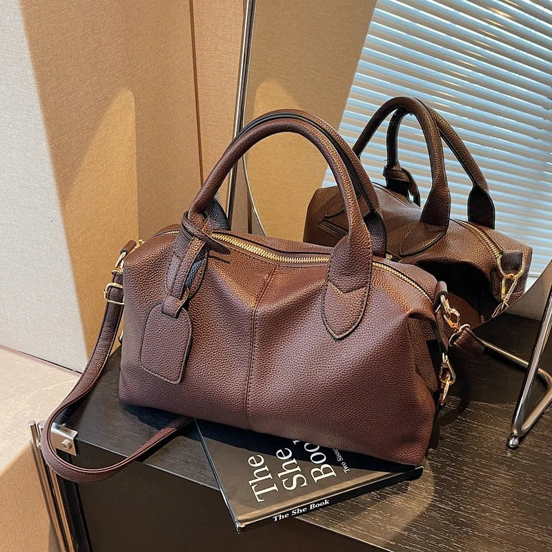 Retro-Tasche mit großem Fassungsvermögen für Damen 2025, Frühlings- und Herbstmode, mattierte Tasche, tragbare Pendler-Einkaufstasche