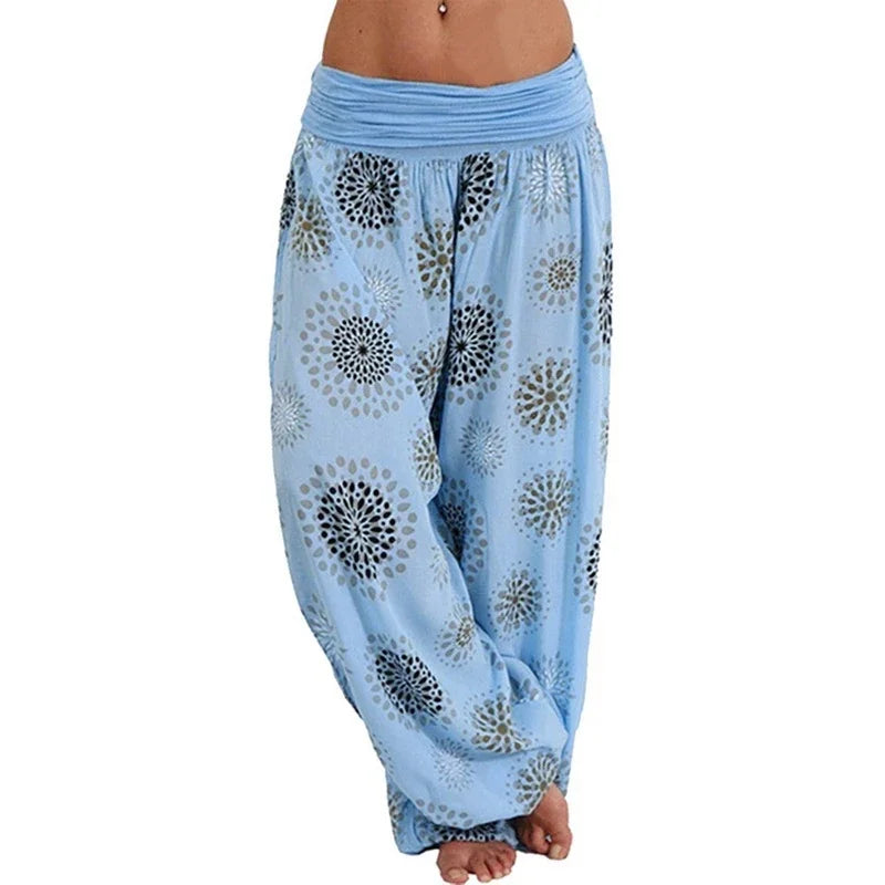 Damenmode heiß verkaufen lange Hosen Harlan lässige Hosen Digitaldruck lange weites Bein Hosen Frauen Yoga lange Hosen
