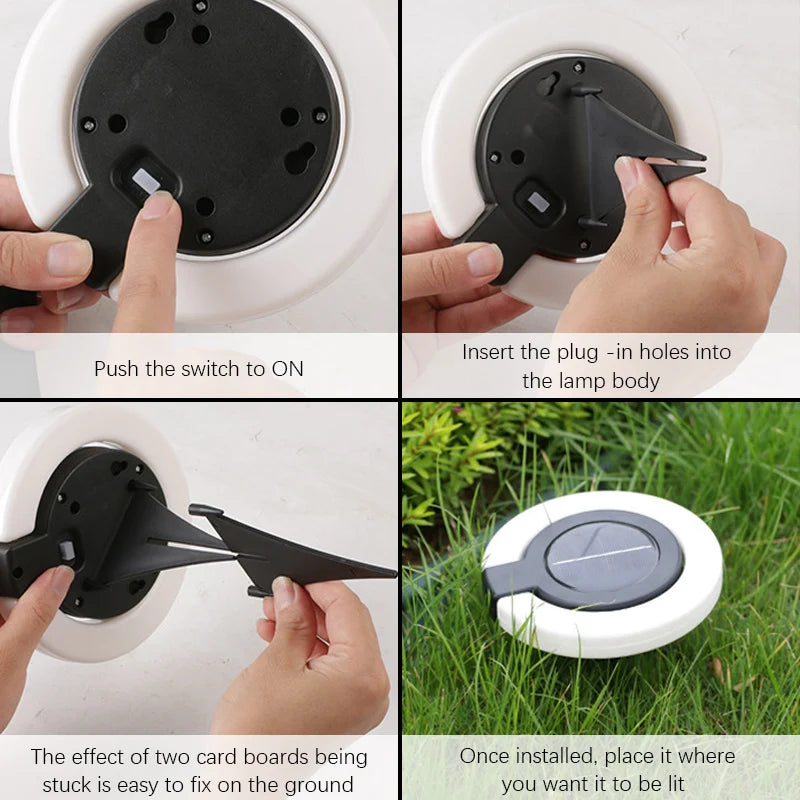 1/4PCS Solarleuchten für den Außenbereich, wasserdichtes Atmosphärenlicht, vergrabene Außenlampen, Wandbeleuchtung, Rasenlampe, für Balkon-Gartendekoration