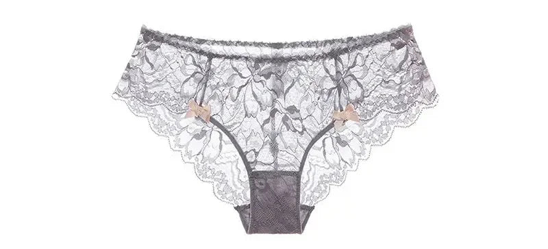 BANERDANNI Französisches Spitzen-Bralette-Set, atmungsaktiver, nicht gepolsterter BH für zierliche, transparente Blumen-Dessous, kabelloses Komfort-Anti-Gap-Design
