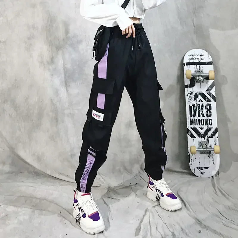 Cargo Hosen Für Frauen Farbe Passenden Knöchel Banded Skateboard Hosen Schwarz Jogger Weibliche Jogginghose Plus Größe S-4XL 5XL