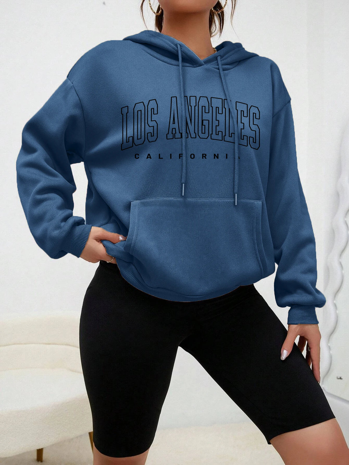 Los Angeles Kunst Brief Design Frauen Plus Größe Hoodies Amerikanischen Stil Casual Hoody Herbst Hip Hop Hoodie Frau Fleece Kleidung
